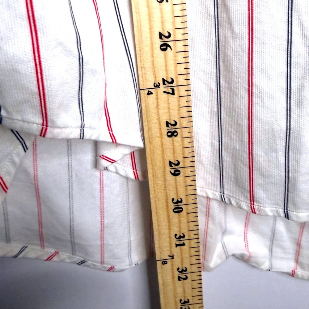 Tommy Hilfiger Button Down Long Sleeve Men XL White Striped Crest Vintage 90s - Picture 8 of 8